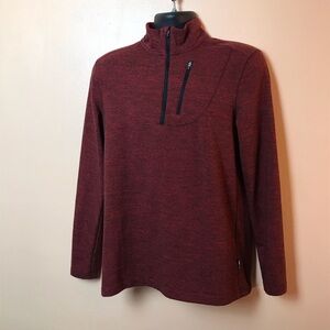 Swiss Tech 1/4 Zip Red Space Dyed Pullover Men M